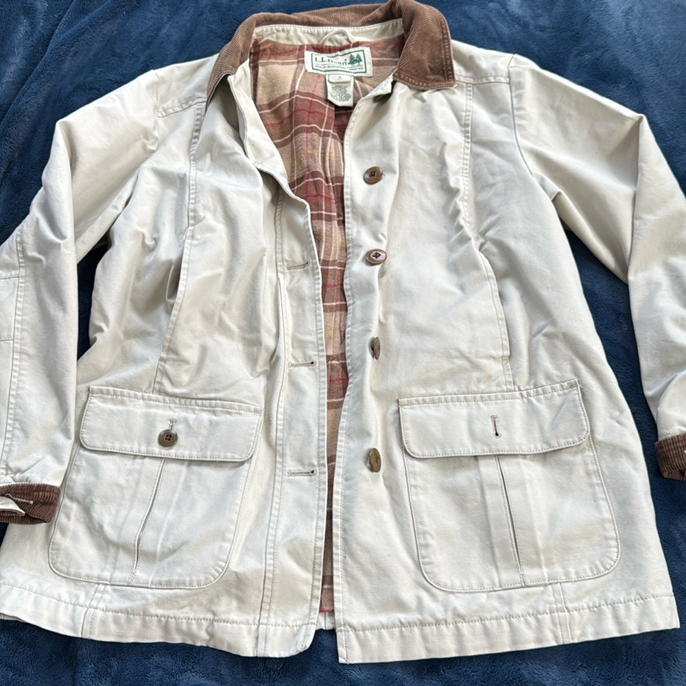 Vintage LL Bean Canvas Jacket Size Small Petite